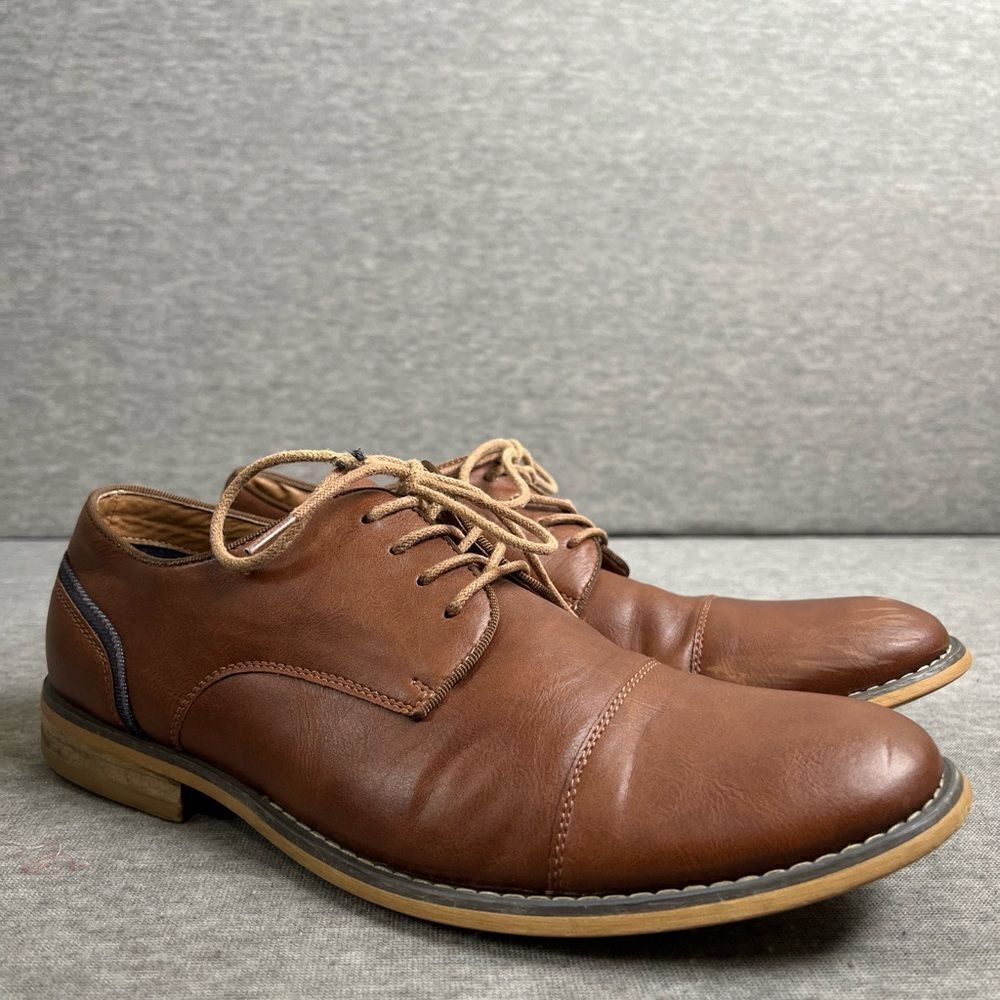 J. Ferrar Men's Size 10 "Jake" Lace Up Brown Oxford Dress Loafers 014-8014